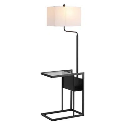 Kirkland's Metal Floor Lamp With Glass Tabletop In White