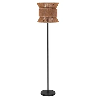Kirkland's Floor Lamp With Natural Woven Shade In Multi