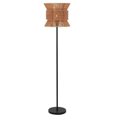 Kirkland's Floor Lamp With Natural Woven Shade In Multi
