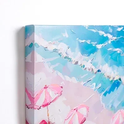 Kirkland's Umbrellas On The Beach Canvas Art Print In Multi