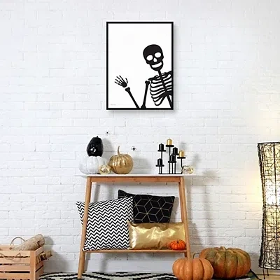 Kirkland's Peek A Boo Skeleton Framed Canvas Art Print In Multi