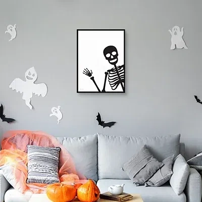 Kirkland's Peek A Boo Skeleton Framed Canvas Art Print In Multi