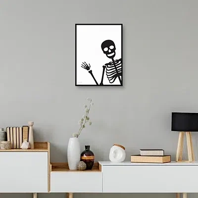 Kirkland's Peek A Boo Skeleton Framed Canvas Art Print In Multi