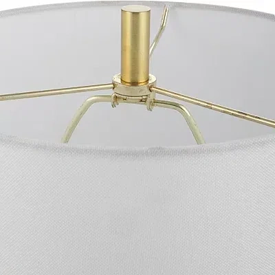 Kirkland's Marble And Gold Turret Buffet Lamp In White