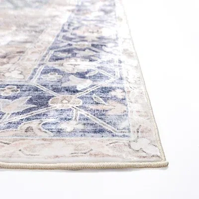 Kirkland's Lara Blue Medallion Washable Area Rug In Multi