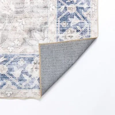 Kirkland's Lara Blue Medallion Washable Area Rug In Multi