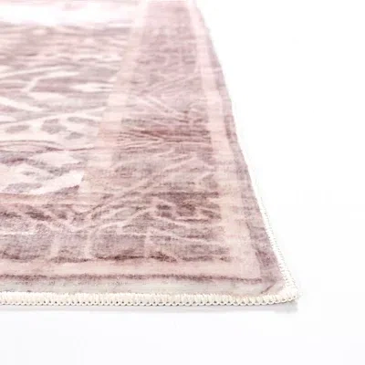 Kirkland's Maya Red Botanical Washable Area Rug In Multi