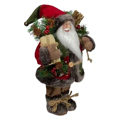 Kirkland's Rustic Santa With Burlap Sack Figurine In Multi