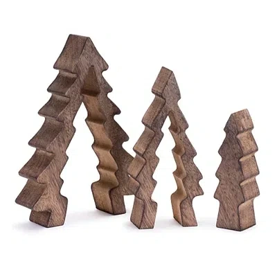 Kirkland's Nesting Pine Tree Figurines In Brown
