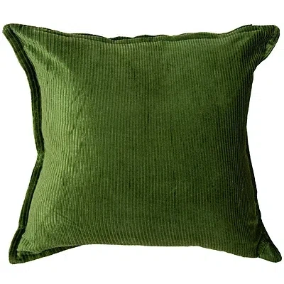 Kirkland's Velvet Corduroy Flange Throw Pillow In Green