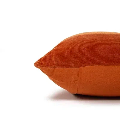 Kirkland's Velvet Corduroy Lumbar Pillow In Orange