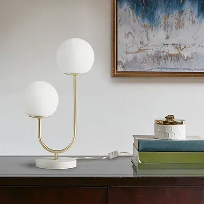 Kirkland's Metal 2-light Zusa Modern Table Lamp In White
