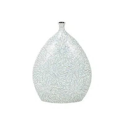 Kirkland's Light Blue Mother Of Pearl Floral Floor Vase In Multi