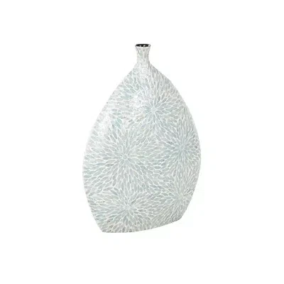 Kirkland's Light Blue Mother Of Pearl Floral Floor Vase In Multi