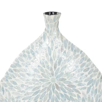 Kirkland's Light Blue Mother Of Pearl Floral Floor Vase In Multi