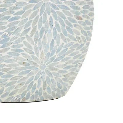 Kirkland's Light Blue Mother Of Pearl Floral Floor Vase In Multi