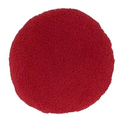 Kirkland's Round Peppermint Candy Pillow In Red