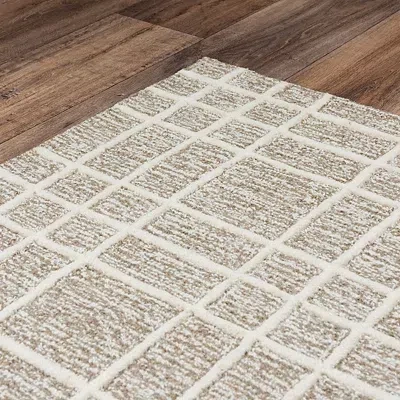 Kirkland's Grid Lofton Wool Area Rug In Multi