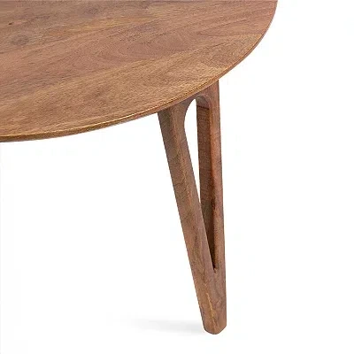 Kirkland's Walnut Brown Mango Wood Round Kershaw Coffee Table In Brown