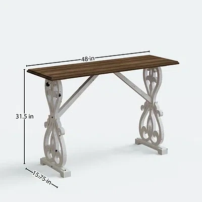 Kirkland's Distressed Whitewash Baxter Console Table In Multi