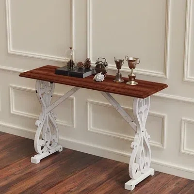 Kirkland's Distressed Whitewash Baxter Console Table In Multi