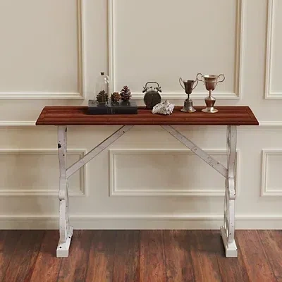 Kirkland's Distressed Whitewash Baxter Console Table In Multi
