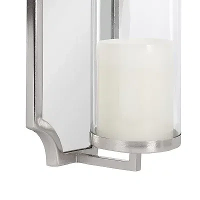 Kirkland's Ciel Silver Mirrored Pillar Candle Sconce In Silver