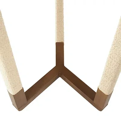 Kirkland's Wood And Rope Geometric Console Table In Brown