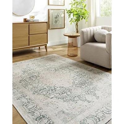 Kirkland's Amelie Green Traditional Washable Area Rug In Multi