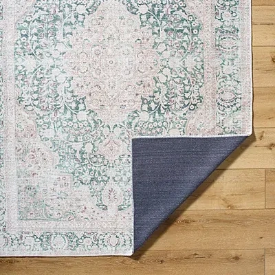 Kirkland's Amelie Green Traditional Washable Area Rug In Multi
