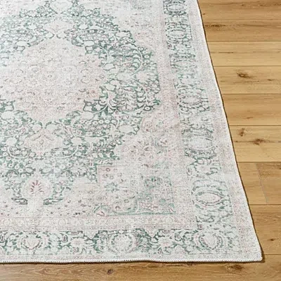 Kirkland's Amelie Green Traditional Washable Area Rug In Multi