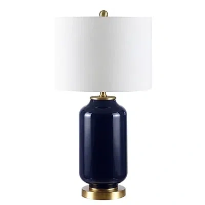 Kirkland's Amaia Dark Blue Glass Table Lamp In White
