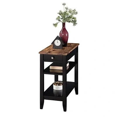Kirkland's Two-tone Pull-out Drawer Accent Table In Brown