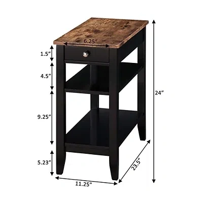 Kirkland's Two-tone Pull-out Drawer Accent Table In Brown