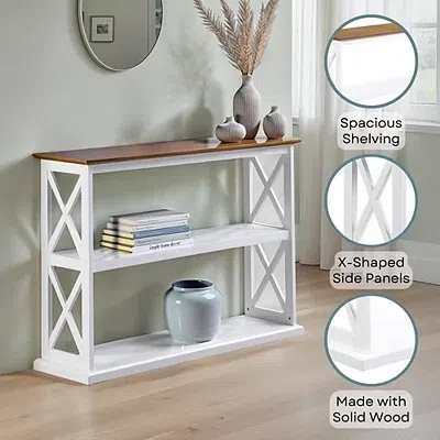 Kirkland's Two-tone Double X Sides Console Table In White
