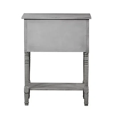 Kirkland's Light Gray 3-drawer Turned Legs Accent Table In Gray