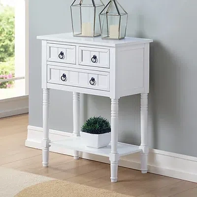 Kirkland's 3-drawer Turned Legs Accent Table In White