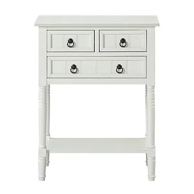 Kirkland's 3-drawer Turned Legs Accent Table In White