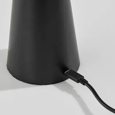 Kirkland's Led Cordless Lamp With Round Shade In Black