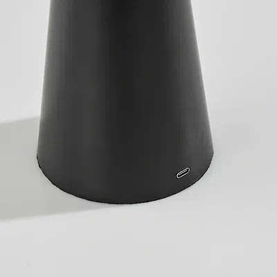 Kirkland's Led Cordless Lamp With Round Shade In Black