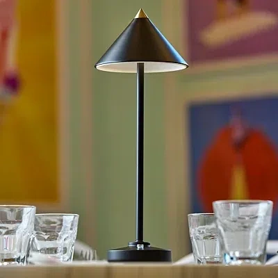 Kirkland's Metal Cone Shade Cordless Table Lamp In Multi