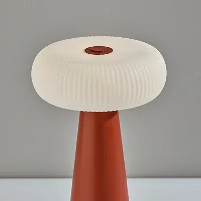 Kirkland's Led Cordless Lamp With Round Shade In Brown