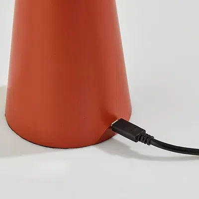 Kirkland's Led Cordless Lamp With Round Shade In Brown