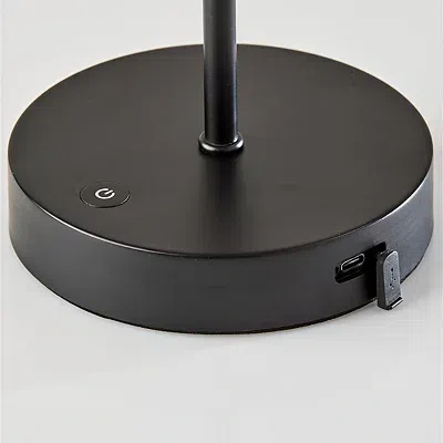 Kirkland's Metal Scalloped Shade Cordless Table Lamp In Black