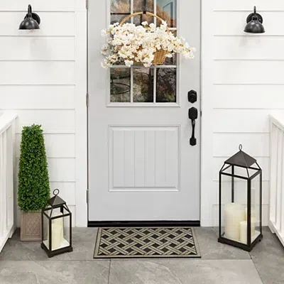 Kirkland's Woven Wicker Pattern Doormat In Multi