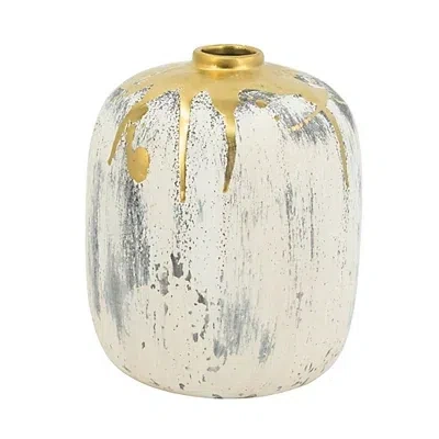 Kirkland's Distressed Gray Vase With Gold Splatter In Multi
