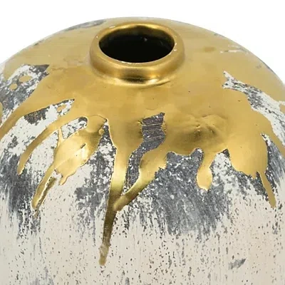 Kirkland's Distressed Gray Vase With Gold Splatter In Multi