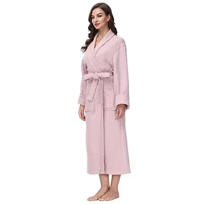 Kirkland's Women's Pink Waffle Knit Robe In Pink