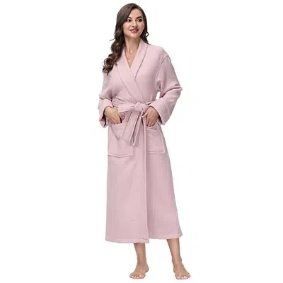 Kirkland's Women's Pink Waffle Knit Robe In Pink
