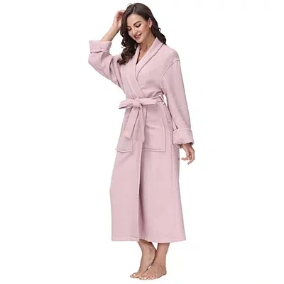 Kirkland's Women's Pink Waffle Knit Robe In Pink